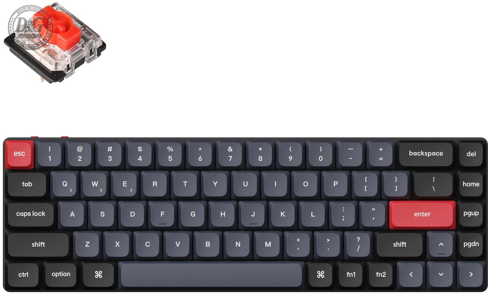 Геймърска Механична клавиатура Keychron K7 Pro QMK/VIA 65% Hot-Swappable Low Profile Gateron Red Switch RGB Backlight