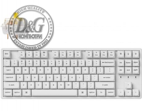 Геймърска механична клавиатура Keychron K8 Pro White QMK/VIA TKL K Pro(Hot Swappable) Banana Switch RGB Backlight Alluminium Frame