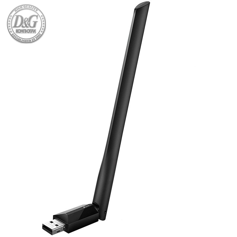 AC600 High Gain Wireless Dual Band USB Adapter, 1T1R, 433Mbps at 5GHz + 200Mbps at 2.4GHz, 802.11ac/a/b/g/n, USB 2.0 interface, external antenna