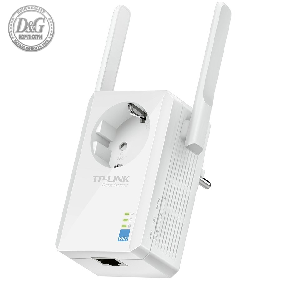 Repeater TP-Link TL-WA860RE, 300Mbps Wireless N Wall Plugged Range Extender with AC Passthrough, QCA(Atheros), 2T2R, 2.4GHz, 802.11n/g/b, Ranger Extender button, Range extender mode, with 2 fixed Antennas