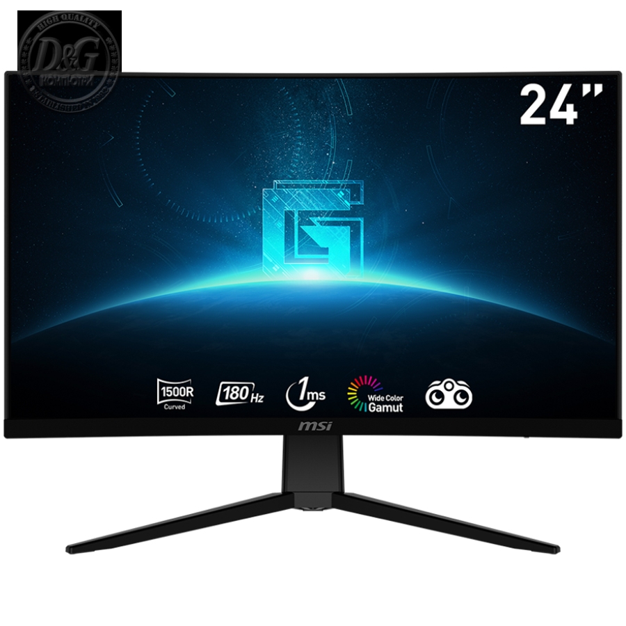 MSI G2422C Curved Gaming Monitor, 24" 180Hz, FHD (1920x1080) 16:9, VA Anti-glare, 1500R curve, 1ms, 250nits, 3000:1, 178°/178°, Adaptive Sync, Adjustable Stand, 1x DP, 2x HDMI, 1xEarphone out, 3Y Warranty