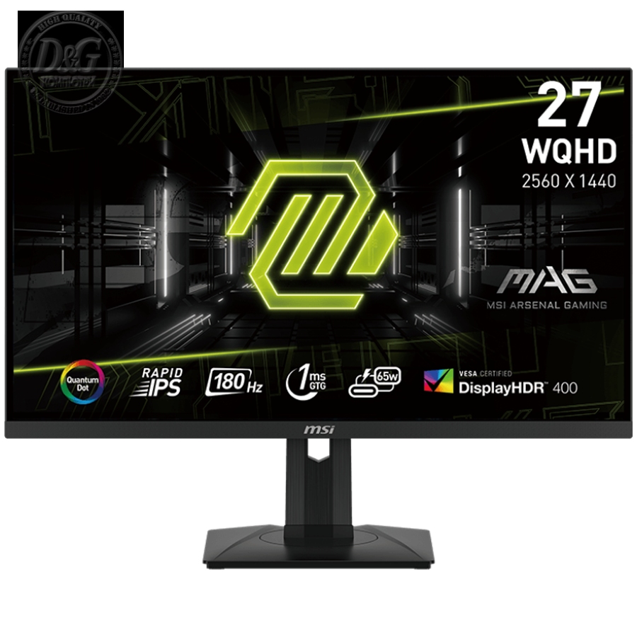 MSI MAG 274QRF QD E2 Gaming Monitor, 27" 170Hz, WQHD(2560x1440) 16:9, Rapid IPS Anti-glare, 1ms, 400nits, 1000:1, 178°/178°, Adaptive Sync, Adjustable Stand, 1x DP, 2x HDMI, 1xType-C, 3Y Warranty