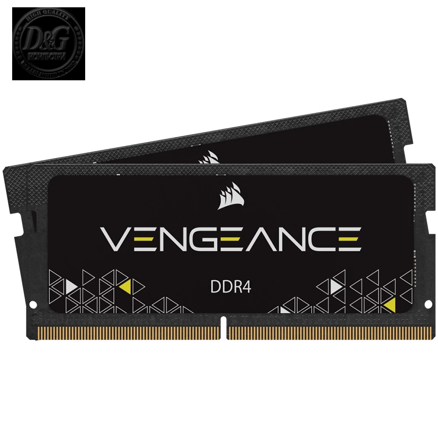 Corsair DDR4 VENGEANCE Series Memory Kit 3200MT/s, 16GB (2 x 8GB) SODIMM 3200MHz, 22-22-22-53, 1.2V