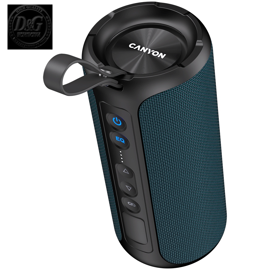 CANYON OnMove 15, Bluetooth speaker,Dark blue, IPX6,2*20W,7.4V 2600mah battery, EQ,TWS,AUX,Hand-free