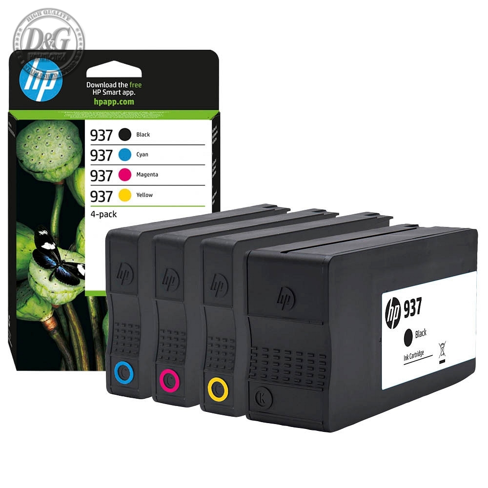 HP 937 CMYK Ink Cartridge 4-Pack