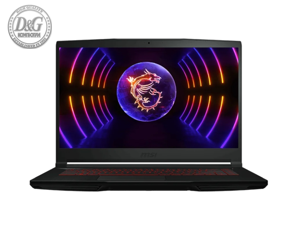 MSI Thin GF63 12VF, i7-12650H (10C/16T, 24 MB, up to 4.70 GHz), 15.6" FHD (1920x1080), 144Hz, IPS-Level,  RTX 4060 8GB GDDR6 (Up to 1470MHz), 16GB DDR4 (2x8, 3200MHz), 1TB NVMe SSD Gen4x4, Red Backlit Gaming KBD, NO OS, Black, 1.86 kg