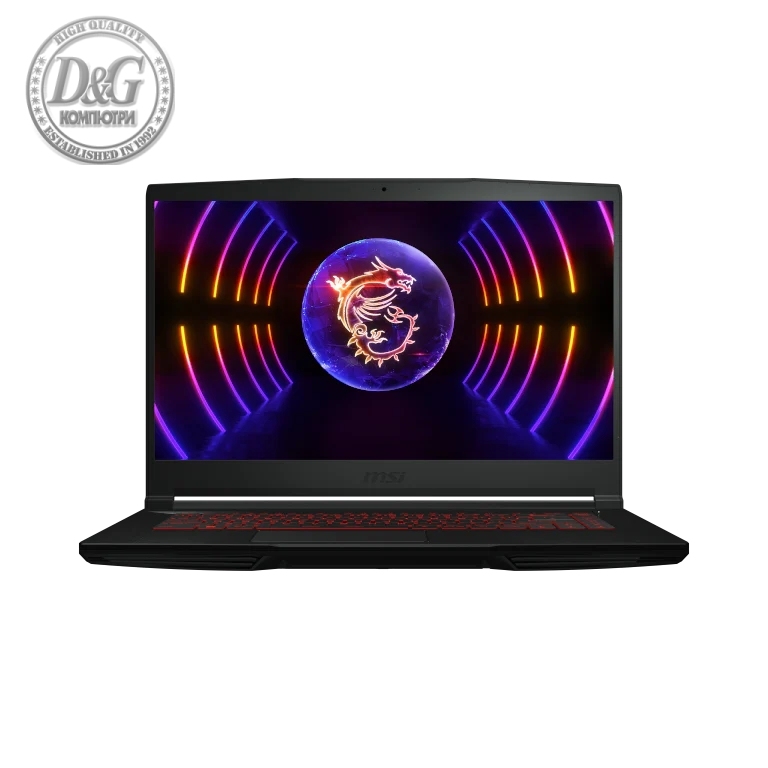 MSI Thin GF63 12VE, i5-12450H (8C/12T, 12 MB, up to 4.40 GHz), 15.6" FHD (1920x1080), 144Hz, IPS-Level, RTX 4050 6GB GDDR6 (Up to 1605MHz), 16GB DDR4 (2x8, 3200MHz), 1TB NVMe SSD Gen4x4, Red Backlit Gaming KBD, NO OS, Black, 1.86 kg