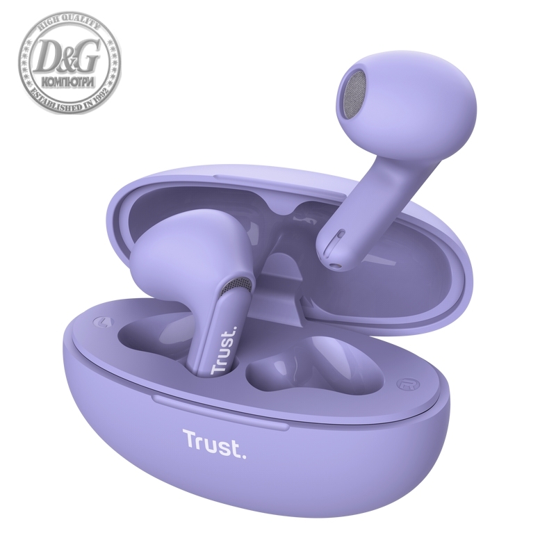 TRUST Yavi Bluetooth ENC Earphones Purple