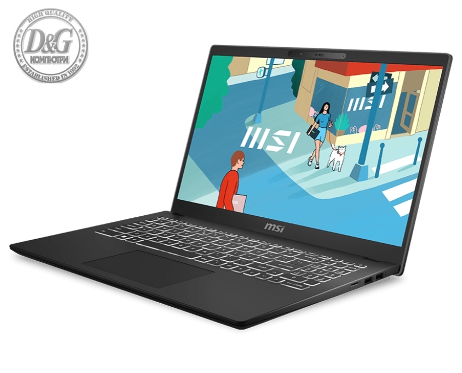 MSI Modern 15 H C13M, i5-13420H (8C/12T, up to 4.60GHz, 12 MB), 15.6" FHD (1920x1080), IPS, 16GB DDR4 8GBx2 (3200MHz), 512GB NVMe SSD Gen4x4, Iris Xe Graphics, Intel WiFi 6E, Single Backlit KBD (White), Windows 11 Home Plus, 3 cell 53.5Whr, 2Y, Black