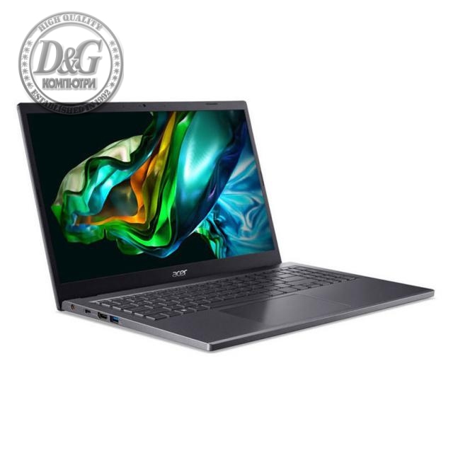 Лаптоп Acer Aspire 5 15 A515-58M-723D, 15.6&quot; FHD IPS, Intel Core i7-1355U, 16GB LPDDR5, 512GB NVMe SSD, Nо OS, Кирилизиран