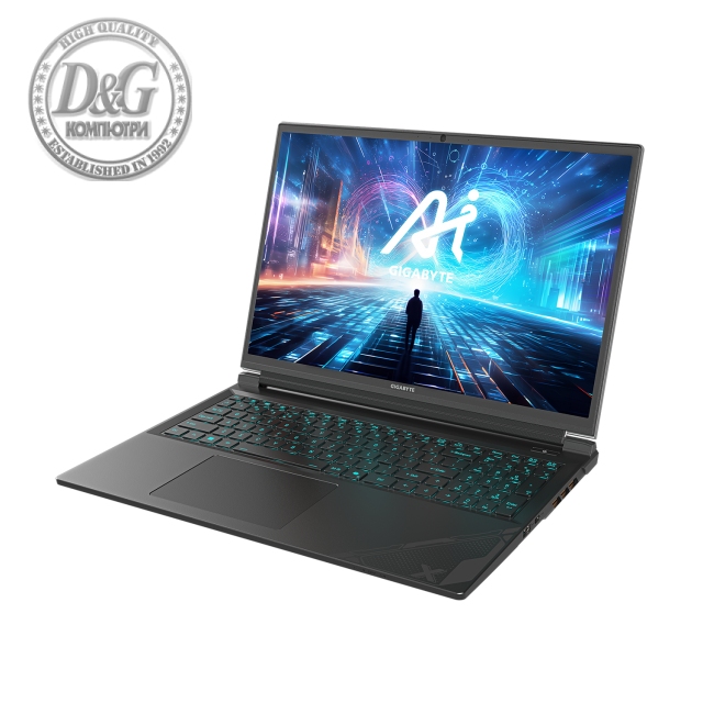 Лаптоп GIGABYTE G6X 9KG 2024 16&quot; WUXGA 165Hz, Intel Core i7-13650HX, 2x8GB DDR5, 1TB SSD Gen4, nVIdia RTX 4060 8GB GDDR6, Free DOS