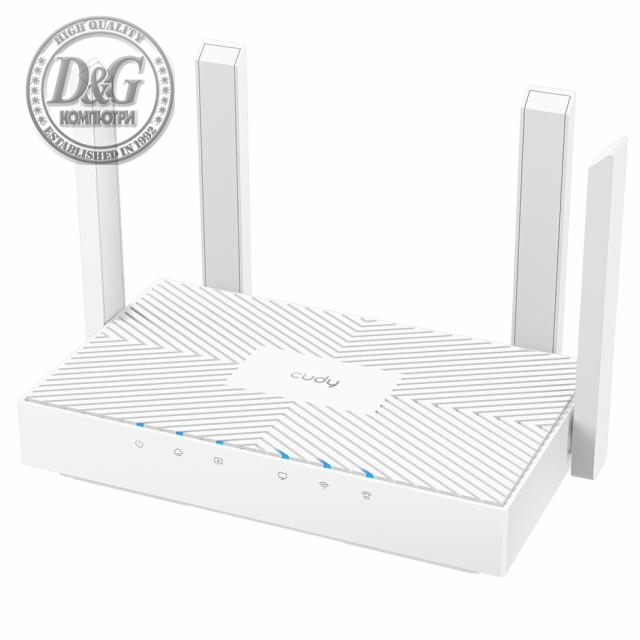 Безжичен рутер CUDY WR1300E, Двубандов AC1200, 300+867 Mbps, 3xGigabit, Бял