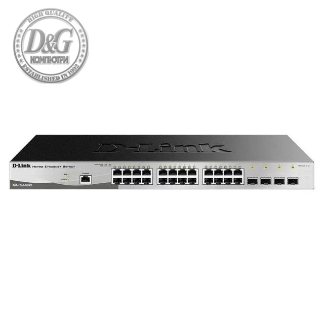 Суич D-Link DGS-1210-28, 24x 1G, 4x 1G SFP, Управляем, Монтаж в шкаф