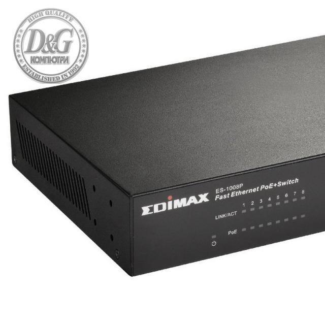 Суич EDIMAX ES-1008P, 8 PoE порта, 10/100Mbps