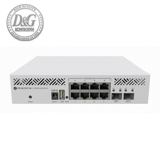 Суич MikroTik CRS310-8G-2S-IN, 8 x Gigabit Ethernet ports, 2 x SFP