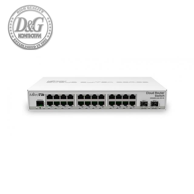 Суич Mikrotik CRS326-24G-2S+IN, 24xGigabit LAN, 2xSFP+ cages