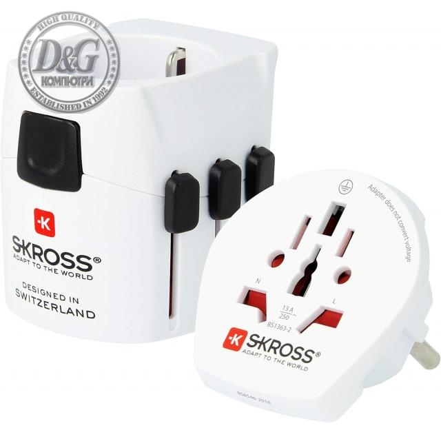 Адаптер SKROSS PRO Light 1.103165, World, Бял