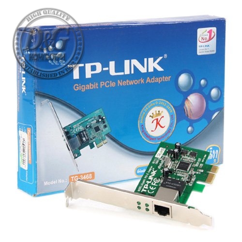 NIC TP-Link TG-3468, 32-bit Gigabit PCIe Network Adapter, Realtek RTL8168B, 10/100/1000Mbps RJ45 port, Auto MDI/MDIX