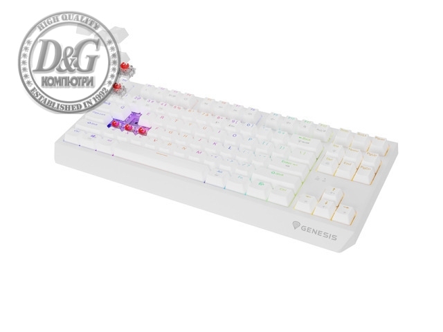 Genesis Gaming Keyboard Thor 230 TKL Wireless US White RGB Mechanical Outemu Red