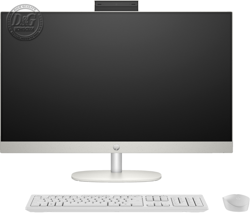 HP All-in-One 24-cr0003nu Shell White, AMD Ryzen 5-7520U(up to 4GHz/8MB/8C), 23.8" FHD AG IPS, 16GB 5500Mhz on-board, 512GB PCIe SSD, WiFi 6 2x2 +BT, HP Keyboard & HP Mouse, Free DOS, 2Y Warranty