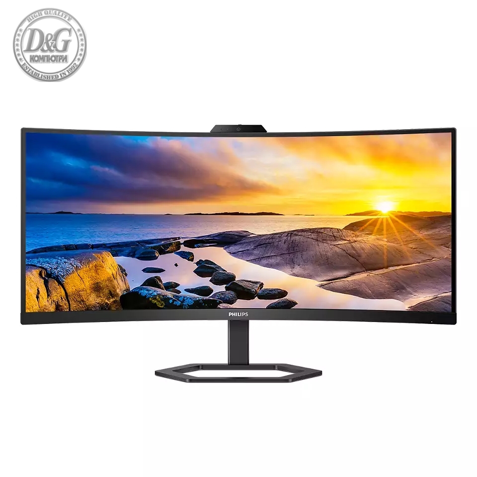 Philips 34E1C5600HE, 34" Curved 1500R VA WLED, 3440x1440@100Hz, 4ms GtG, 1ms MPRT, 300cd m/2, 3000:1, Mega Infinity DCR, Adaptive Sync, FlickerFree, Low Blue Light, 5Wx2, 5mp FHD Cam, Tilt, Height Adjust, HDMI, DP, USB hub