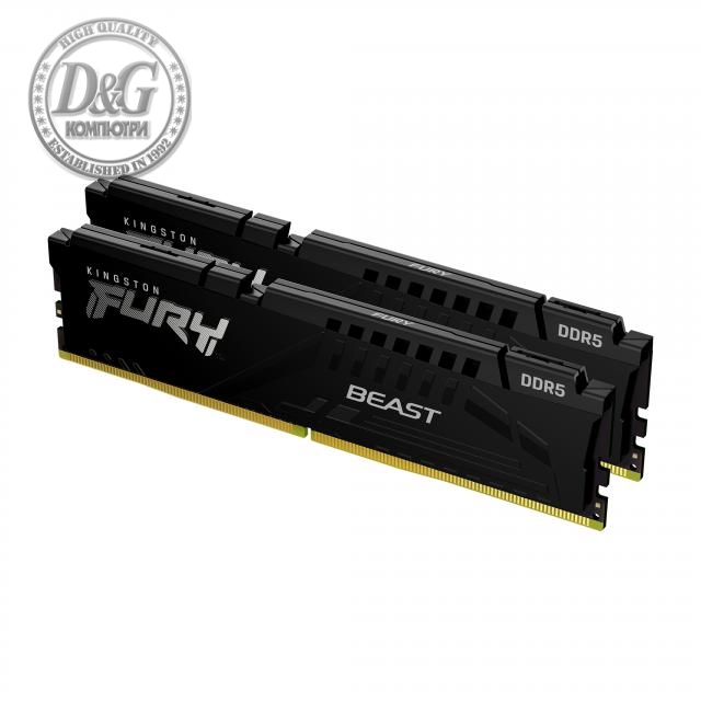 Памет Kingston FURY Beast Black 16GB(2x8GB) DDR5 6000MHz CL30 KF560C30BBK2-16