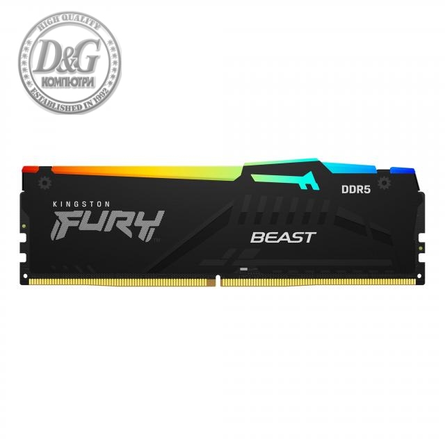 Памет Kingston FURY Beast Black RGB 16GB DDR5 6000MHz CL30 KF560C30BBA-16