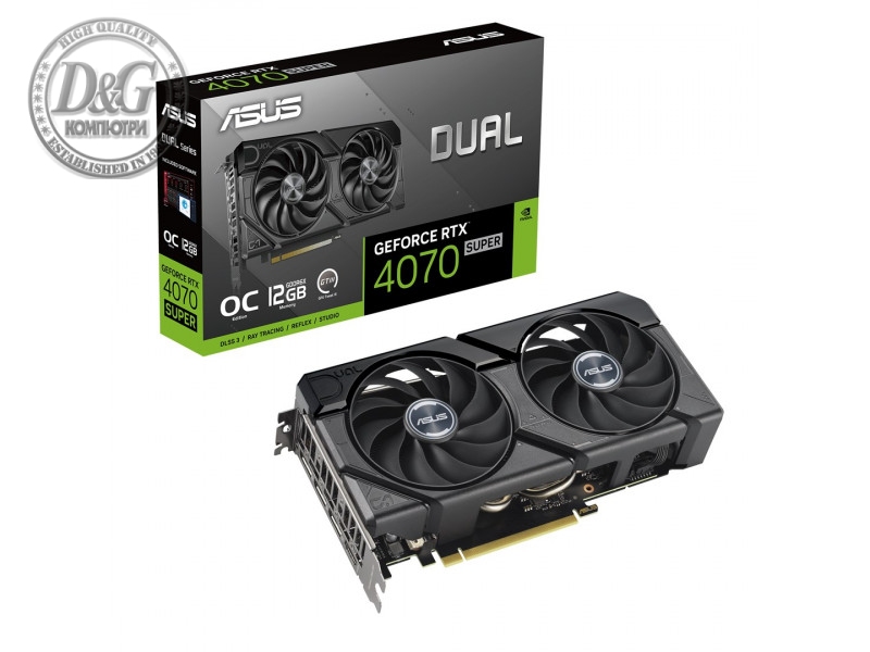 Видео карта ASUS DUAL GeForce RTX 4070 SUPER OC Edition 12GB GDDR6X