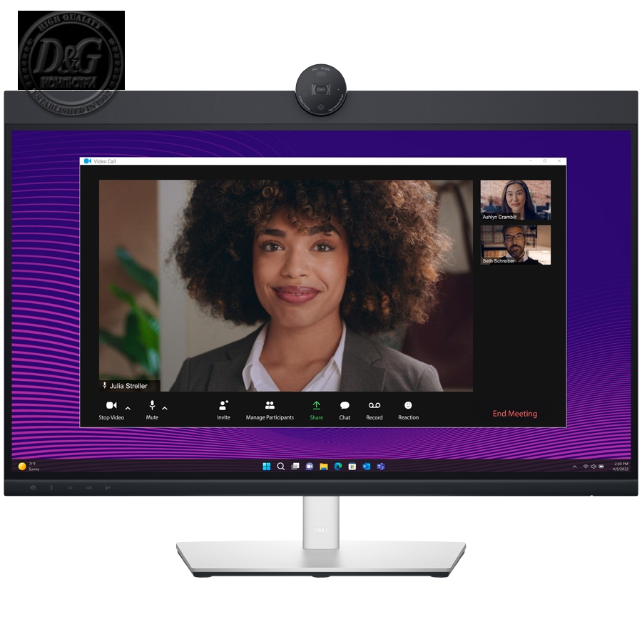 Monitor DELL P2724DEB Video Conferencing 27", 2560x1440, QHD, IPS Antiglare, 16:9, 1000:1, 350 cd/m2, 8ms/5ms, 178/178, 2xDP, HDMI, 2xUSB-C (DP/PD), USB-B, 3xUSB-A, RJ-45, Audio line out, 2x5W Speaker, Cam, Mic, Tilt, Swivel, Pivot, Height Adjust, 3Y