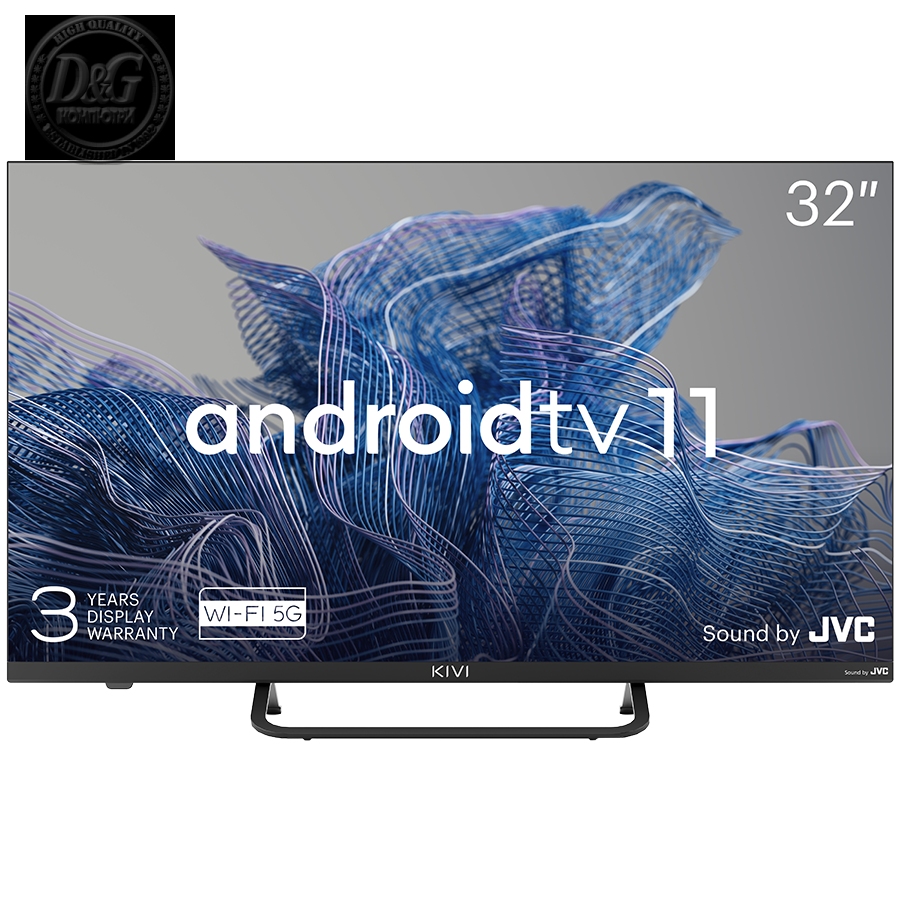 32', FHD, Android TV 11, Black, 1920x1080, 60 Hz, Sound by JVC, 2x8W, 27 kWh/1000h , BT5.1, HDMI ports 3, 24 months