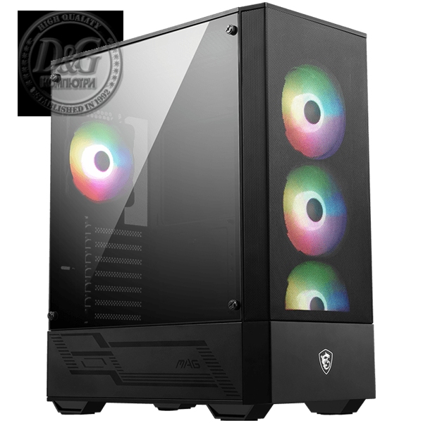 MSI MAG FORGE 112R, Mid-Tower, ATX/M-ATX/ITX, 2x USB 3.2 Gen 1 Type-A, 1x Audio/1x Mic, Insta-light Loop Button, ARGB Hub, 4x 120mm ARGB Fans, 4mm Tempered Glass