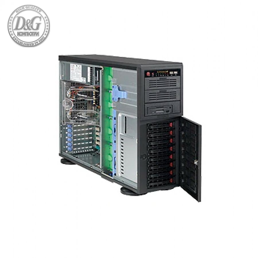 Supermicro SuperChassis CSE-743TQ-903B-SQ 4U (Tower), Max. MB sizes - E-ATX, 8x3.5" hot-swap, 7x FH exp. slots, 1x900W