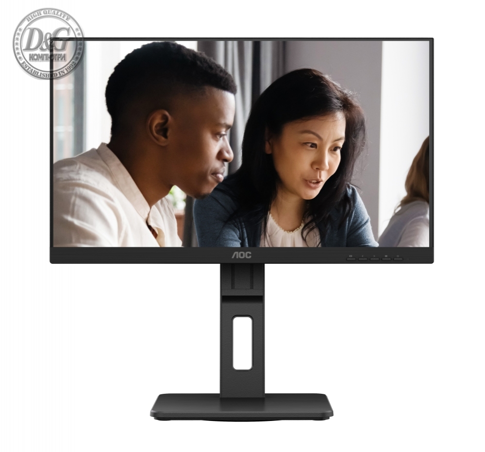 AOC 22E2UMF, 21.5" VA WLED, 1920x1080@75Hz, 4ms GtG, 250cd m/2, 3000:1, 20M:1 DCR, Adaptive Sync, FlickerFree, Low Blue Light, 2Wx2, Tilt, Height Adjust, Pivot, Swivel, D-SUB, HDMI, DP, USB hub