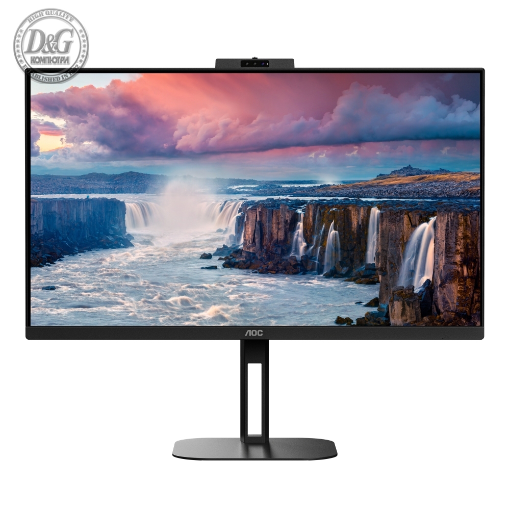 AOC Q27V5CW/BK, 27" IPS WLED, 2560x1440@75Hz, 4ms GtG, 1ms MPRT, 300cd m/2, 1000:1, 20M:1 DCR, Adaptive Sync, FreeSync, Low Blue Light, 5Wx2, Tilt, Height Adjust, Pivot, Swivel, HDMI, DP, USB hub