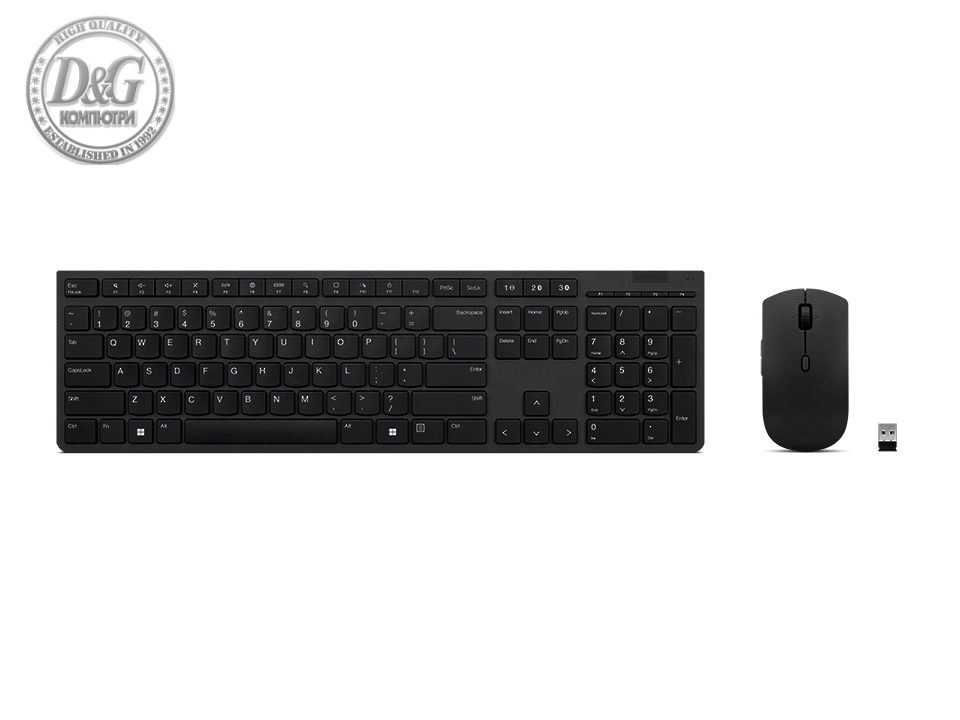 Lenovo Professional Wireless Rechargeable Combo Keyboard and Mouse-US Euro