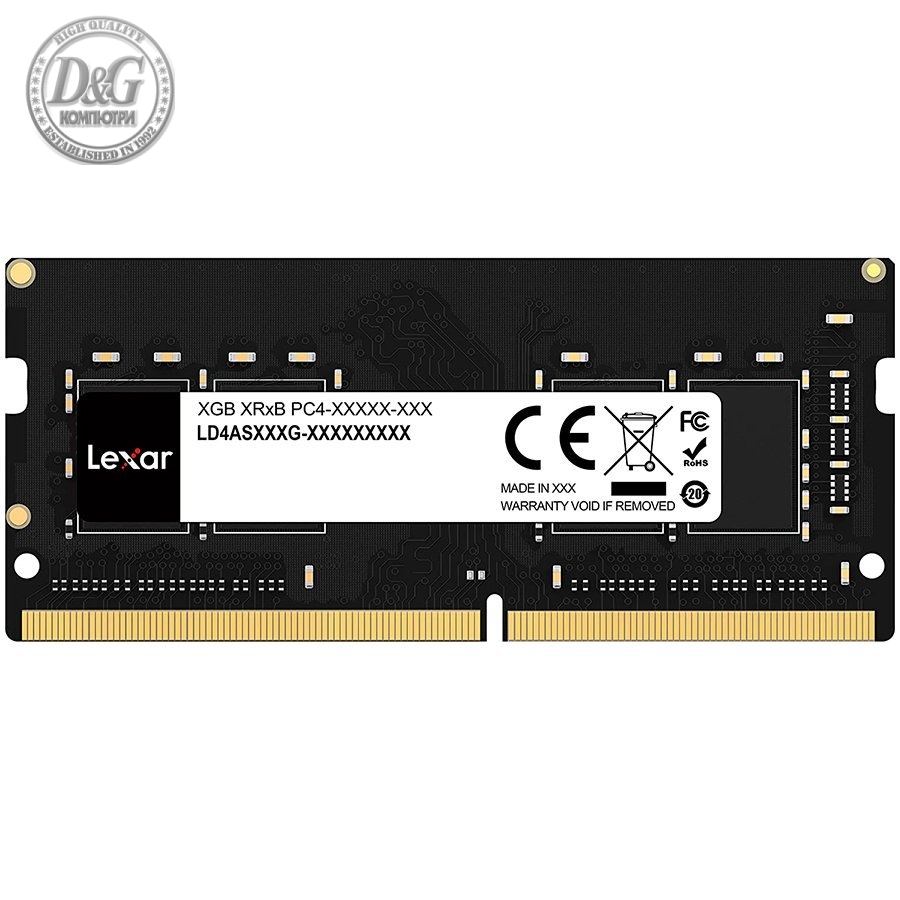 Lexar® DDR4 8GB 260 PIN So-DIMM 3200Mbps, CL22, 1.2V- BLISTER Package, EAN: 843367123766