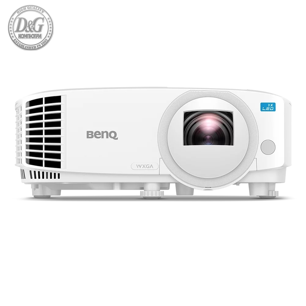 BenQ LW500ST DLP, WXGA, Brightness 2000AL; High contrast 100,000:1; LED light source; Throw ratio: 0.72 ~ 0.87; 20,000 hrs life; Noise level: 28 dB (Eco mode); HDMI x 2; 2D keystone, Corner fit, Screen Fill (4:3 XGA EDID)