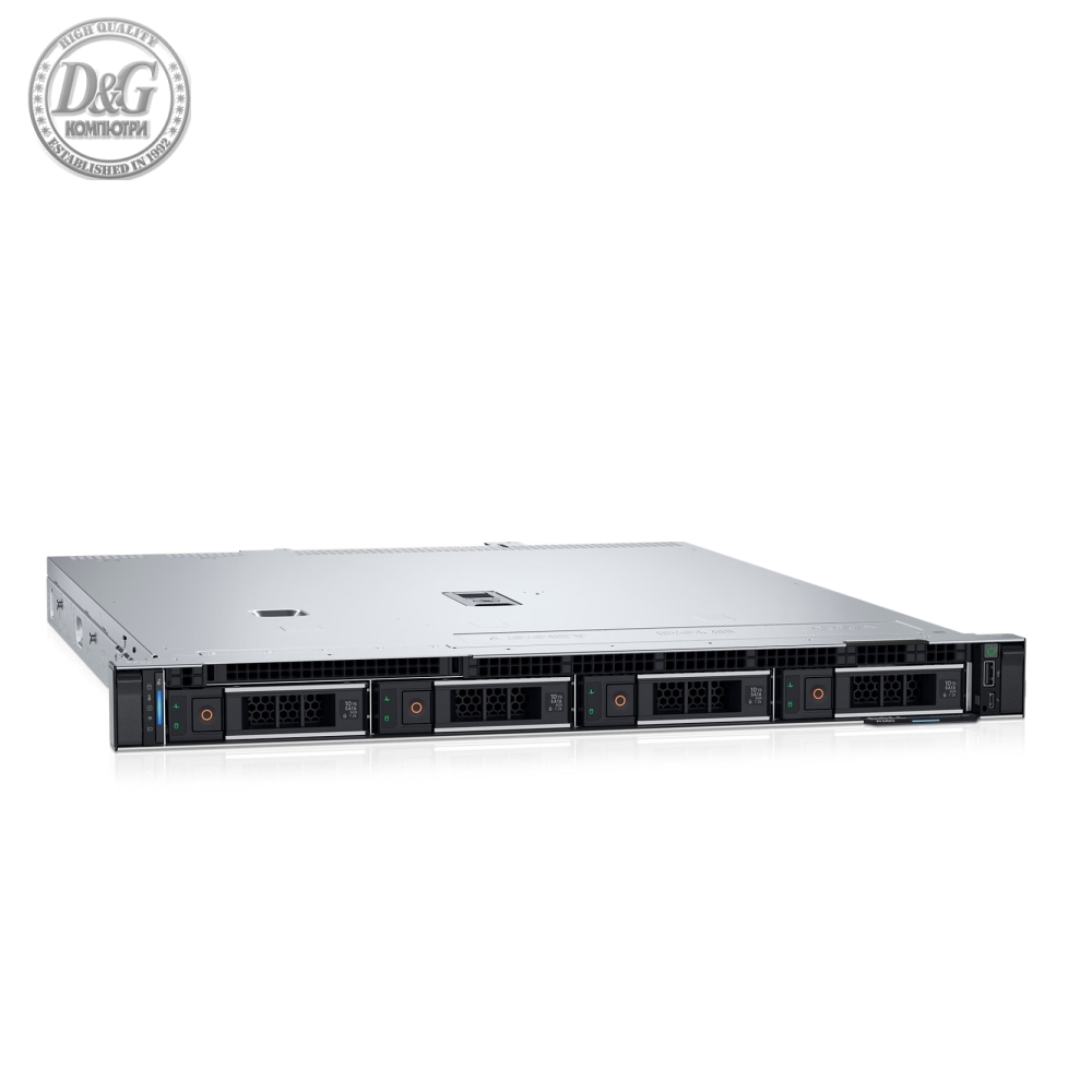 Dell PowerEdge R360, Chassis 4 x 3.5, Intel Xeon E-2414 (4C/4T, 12M Cache, up to 4.50 GHz), 16GB (1x16GB) 4800MHz UDIMM ECC, 1x 2TB Hot-Plug, Rails, Bezel, Broadcom 5720 Dual Port LOM, PERC H355, iDRAC9 Enterprise 16G, Single 700W Titanium PSU, 3Y Basic