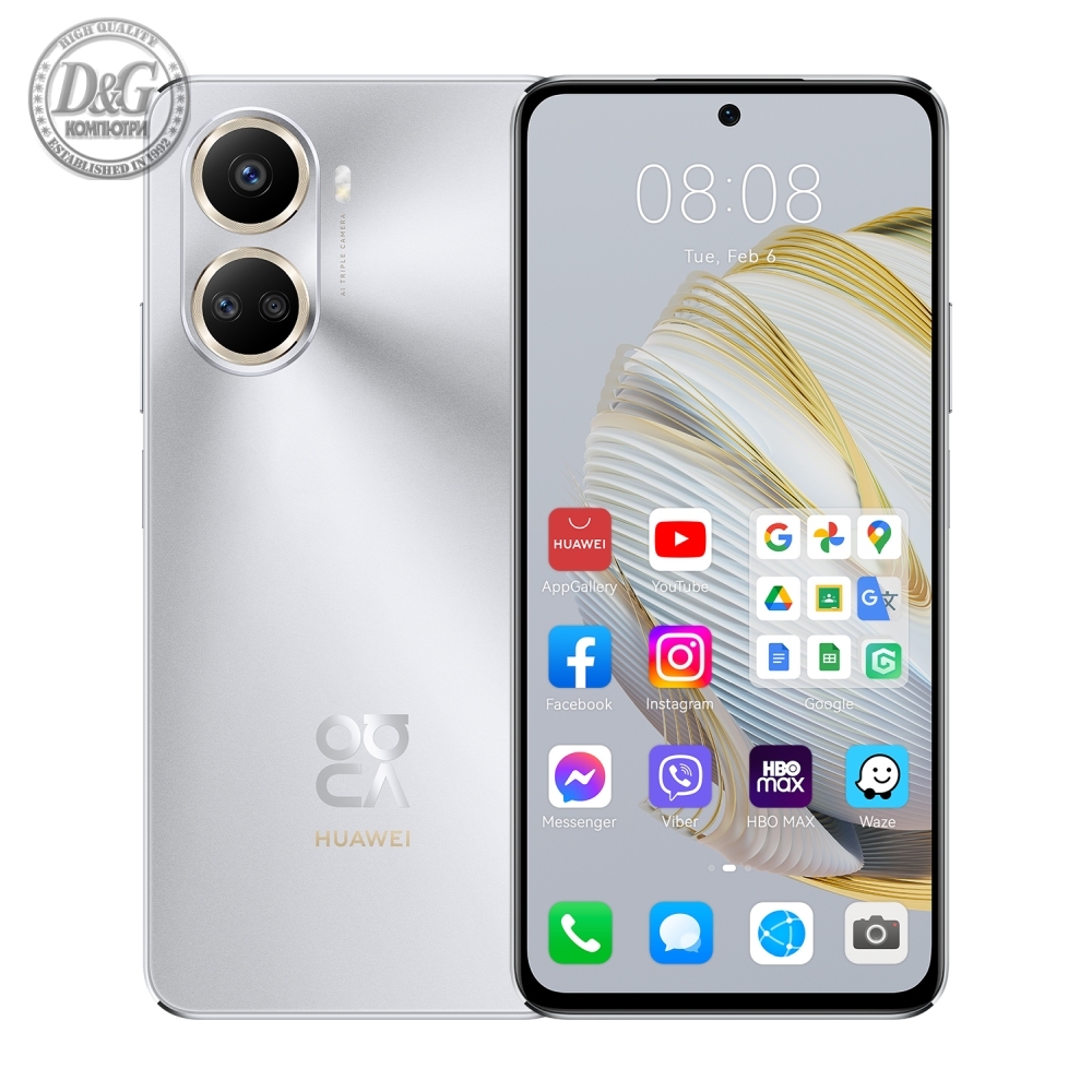 Huawei Nova 10 SE Silver, BNE-LX1, 6.67", 2400x1080, Qualcomm Snapdragon 680 4G, 8GB, 128GB, Camera 108+8+2MP/ Front 16MP, 4500mAh, FPT, BT 5.0, USB Type-C 2.0, HMS, EMUI 12