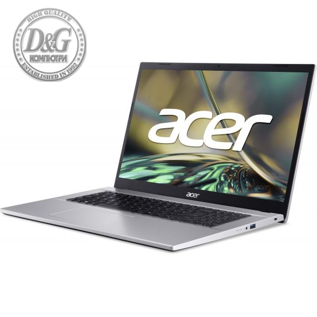 Лаптоп ACER Aspire 3 A317-54-36WA, Core i3-1215U, 17.3&quot; FHD IPS, 16GB DDR4 RAM, 512GB SSD, 40Wh, Nо OS, Silver