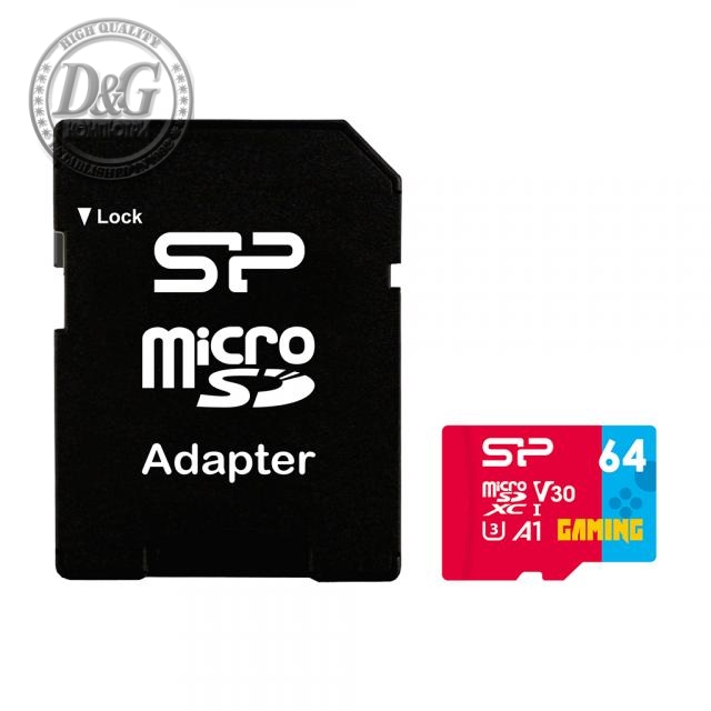 Карта памет Silicon Power Superior Gaming 64GB, microSDHC/SDXC, Class 10, A1, V30, UHS-I U3, SD Adapter