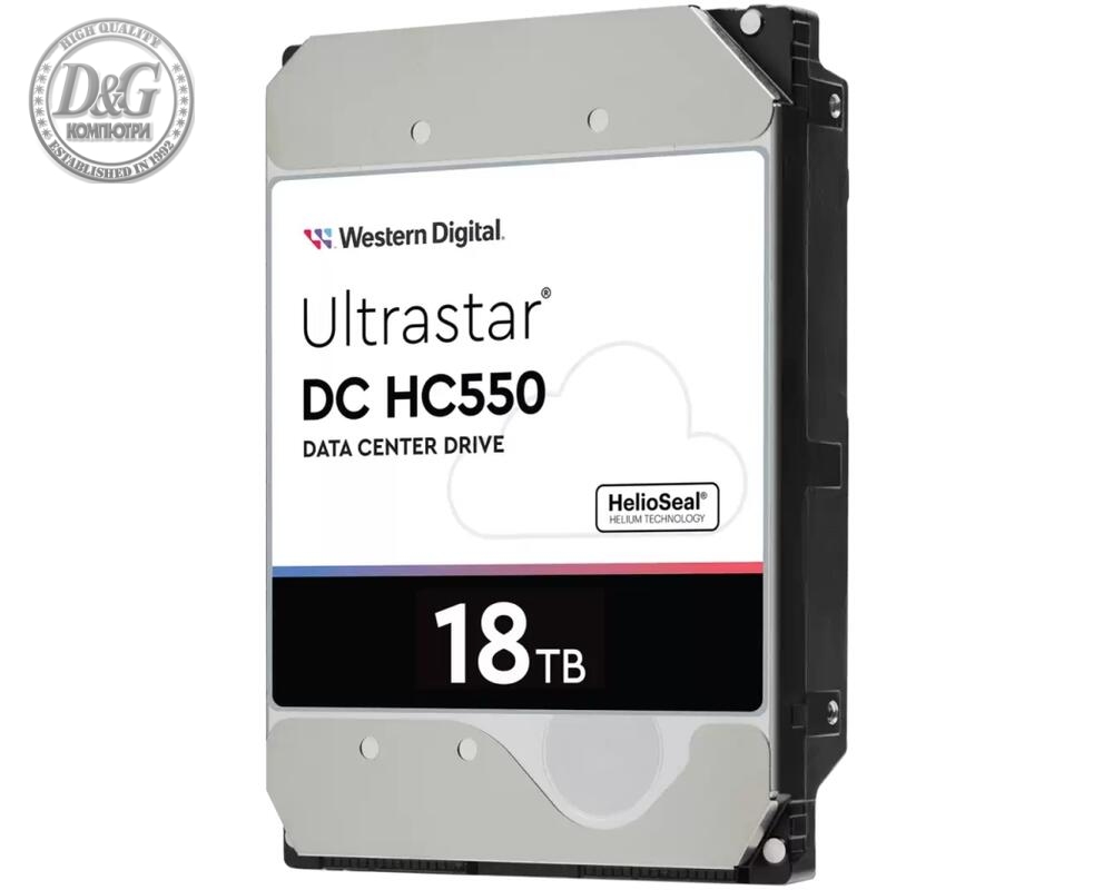 Хард диск WD Ultrastar DC HC550, 18TB, 7200rpm, 512MB, SATA 3, WUH721818ALE6L4