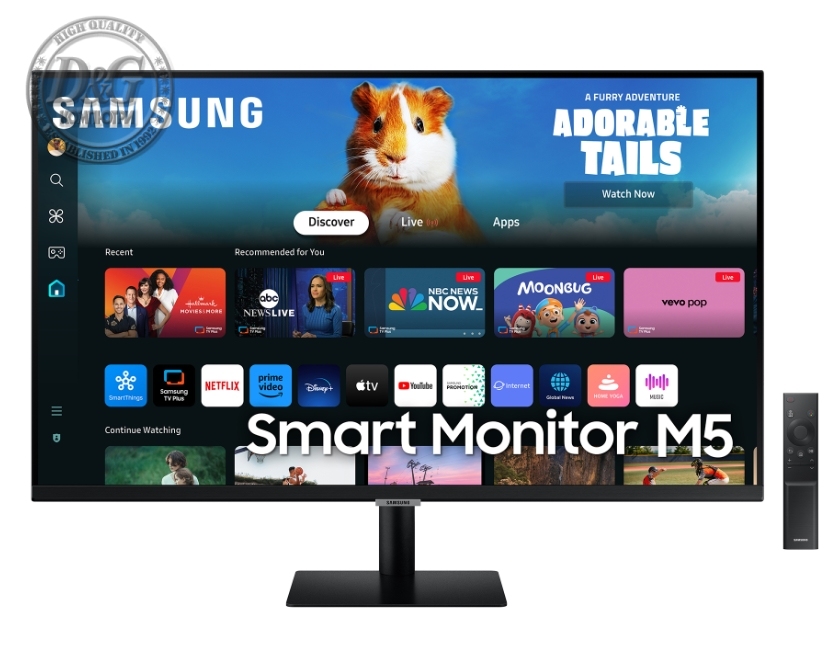 Samsung 27DM500 27" VA LED, SMART 1920x1080  2xUSB 2.0, 2xHDMI 1.4, Wi-Fi 5, Bluetooth , Speakers, Black