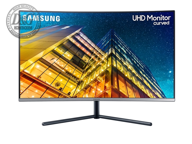 Samsung U32R590, 31.5" Curved VA LED, 60Hz, 4 ms GTG, 3840 x 2160, 250 cd/m2, 2500:1 Contrast, Display Port 1.2, HDMI 2.0, Gray