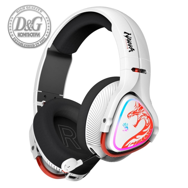 Геймърски слушалки A4TECH Bloody MR720 Naraka, RGB, Bluetooth + USB, Черни