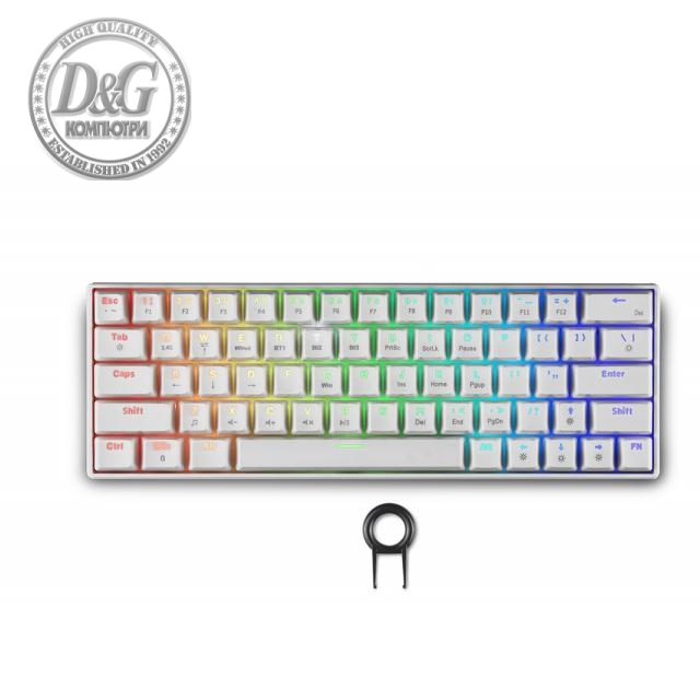 Геймърска безжична клавиатура Spartan Gear Pegasus 2 RGB White