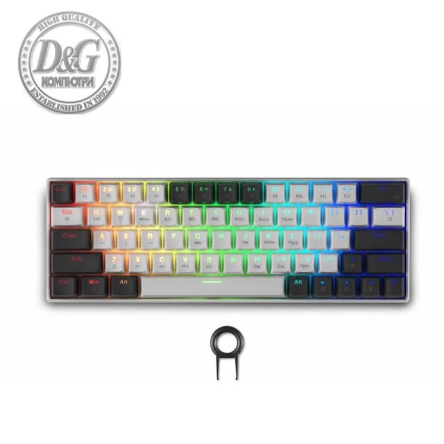 Геймърска безжична клавиатура Spartan Gear Pegasus 2 RGB White/Grey