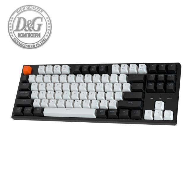 Геймърска механична клавиатура Keychron C1 TKL Gateron G Pro Brown Switch, White Backlight