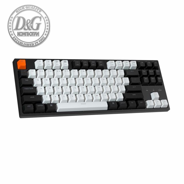 Геймърска механична клавиатура Keychron C1 TKL Gateron G Pro Red Switch, White Backlight