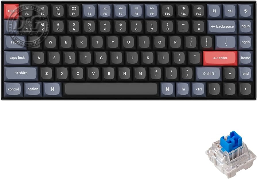 Геймърска механична клавиатура Keychron K2 Pro Hot-Swappable Keychron K Pro Mechanical Blue Switch, RGB Backlight Plastic Frame